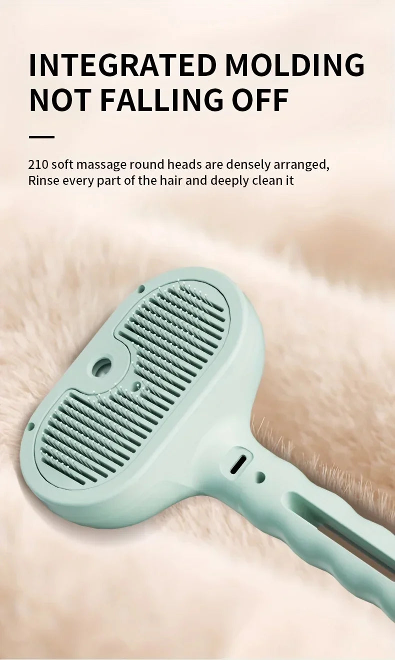 Dog Spray Hair Comb Pet Steam Massage Brush Safe Round Head Soft Teeth Spray Hair Removal Comb for Dog Cat Cleaning Brush