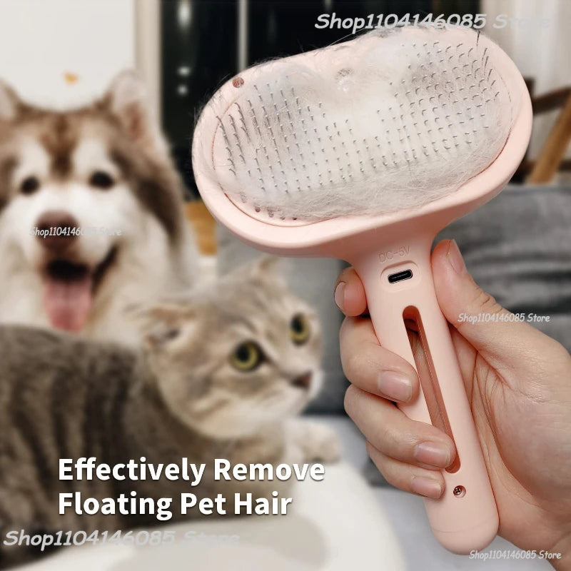 Dog Spray Hair Comb Pet Steam Massage Brush Safe Round Head Soft Teeth Spray Hair Removal Comb for Dog Cat Cleaning Brush